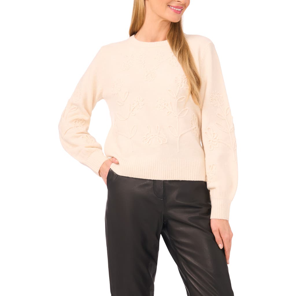 Ted Baker Embroidered Floral Sweater In Neutral