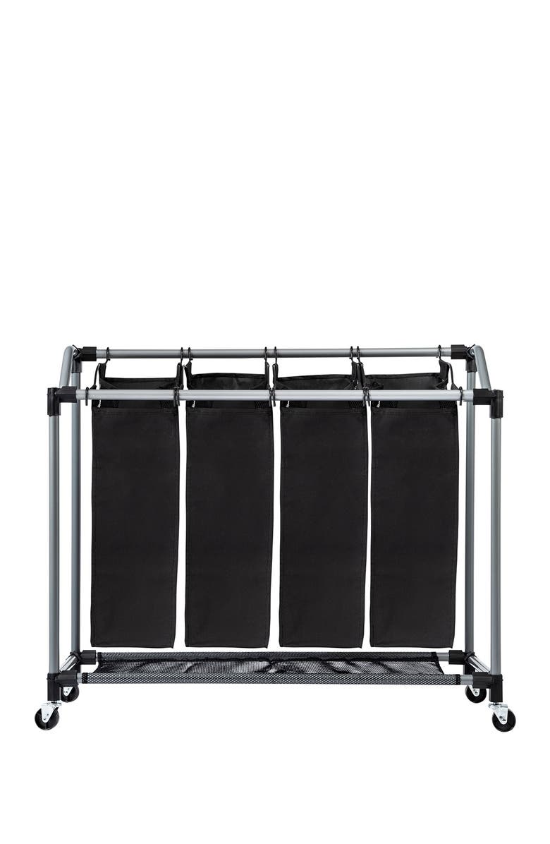 HONEY-CAN-DO Deluxe Mesh Bags Quad Sorter, Alternate, color, Steel Black