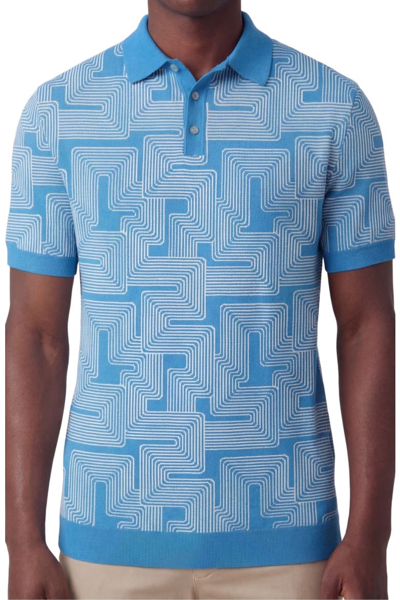 Inter Twine Mens Merino Silk Cashmere Polo, Alternate, color, INTER TWINE BLUE