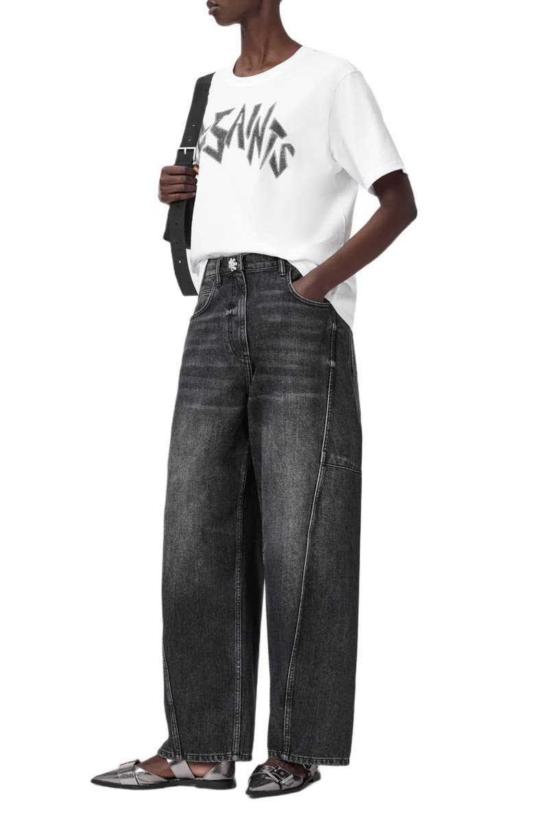 AllSaints Zinc Boyfriend T-Shirt, Alternate, color, Optic White