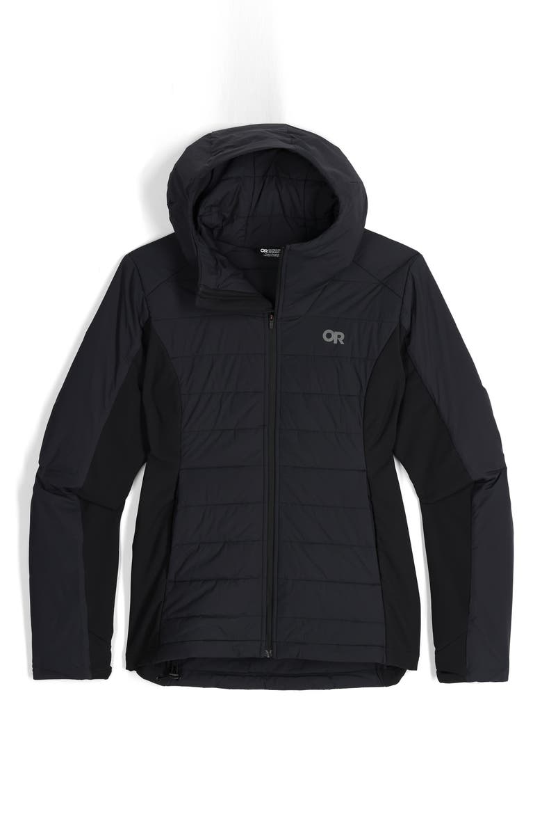Shadow Water Resistant Insulated Hooded Jacket, Alternate, color, BLACK