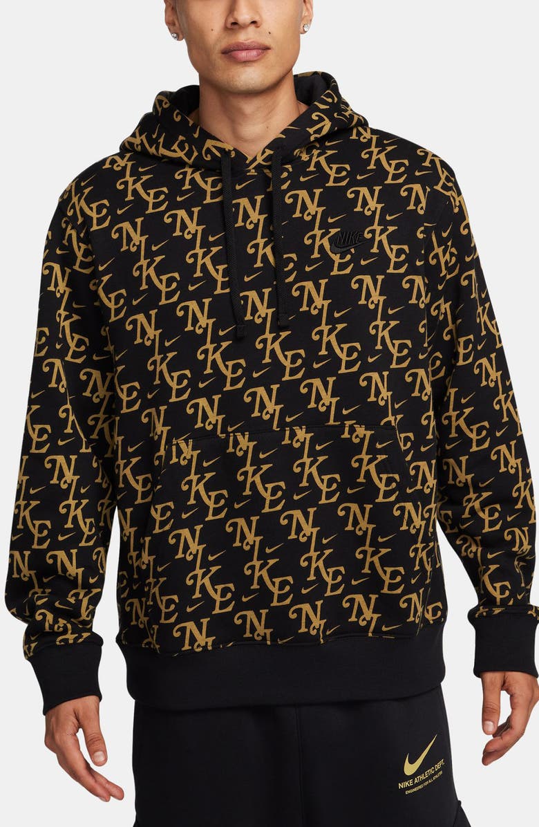 Nike Monogram Club Brushed Fleece Hoodie, Main, color,