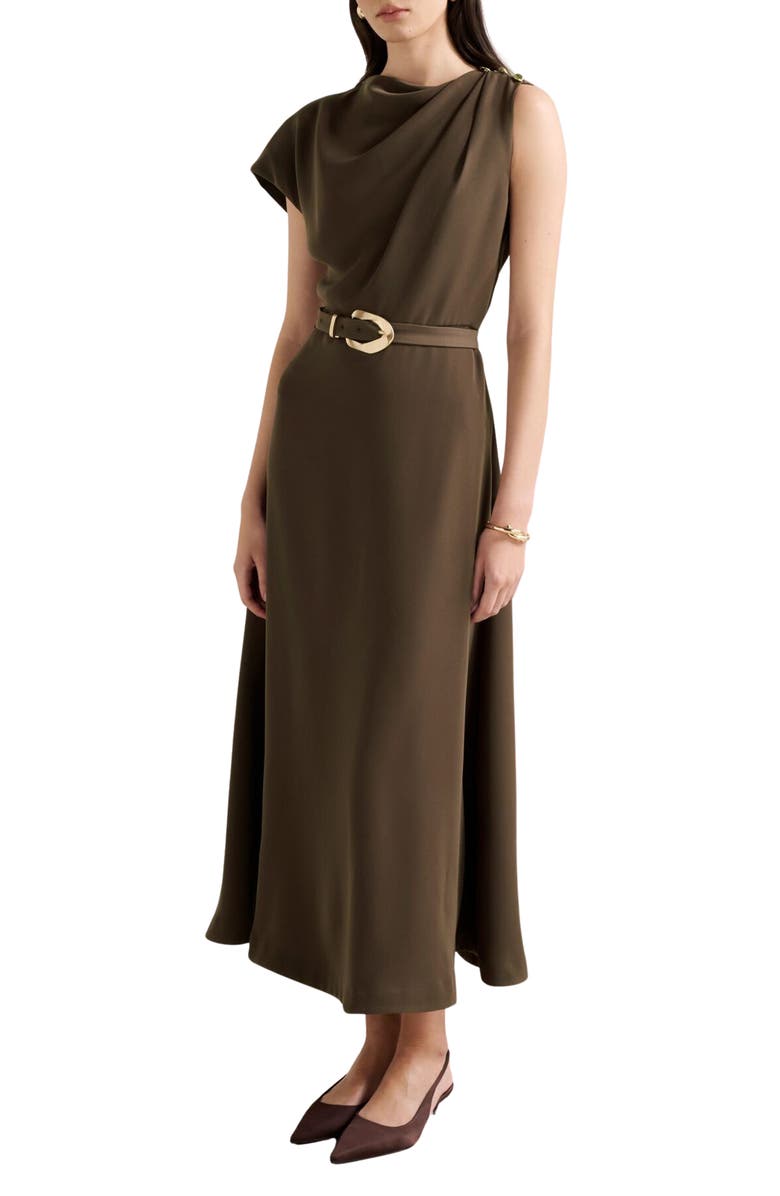 Ever New Neriah Draped Maxi Dress, Alternate, color, Chocolate