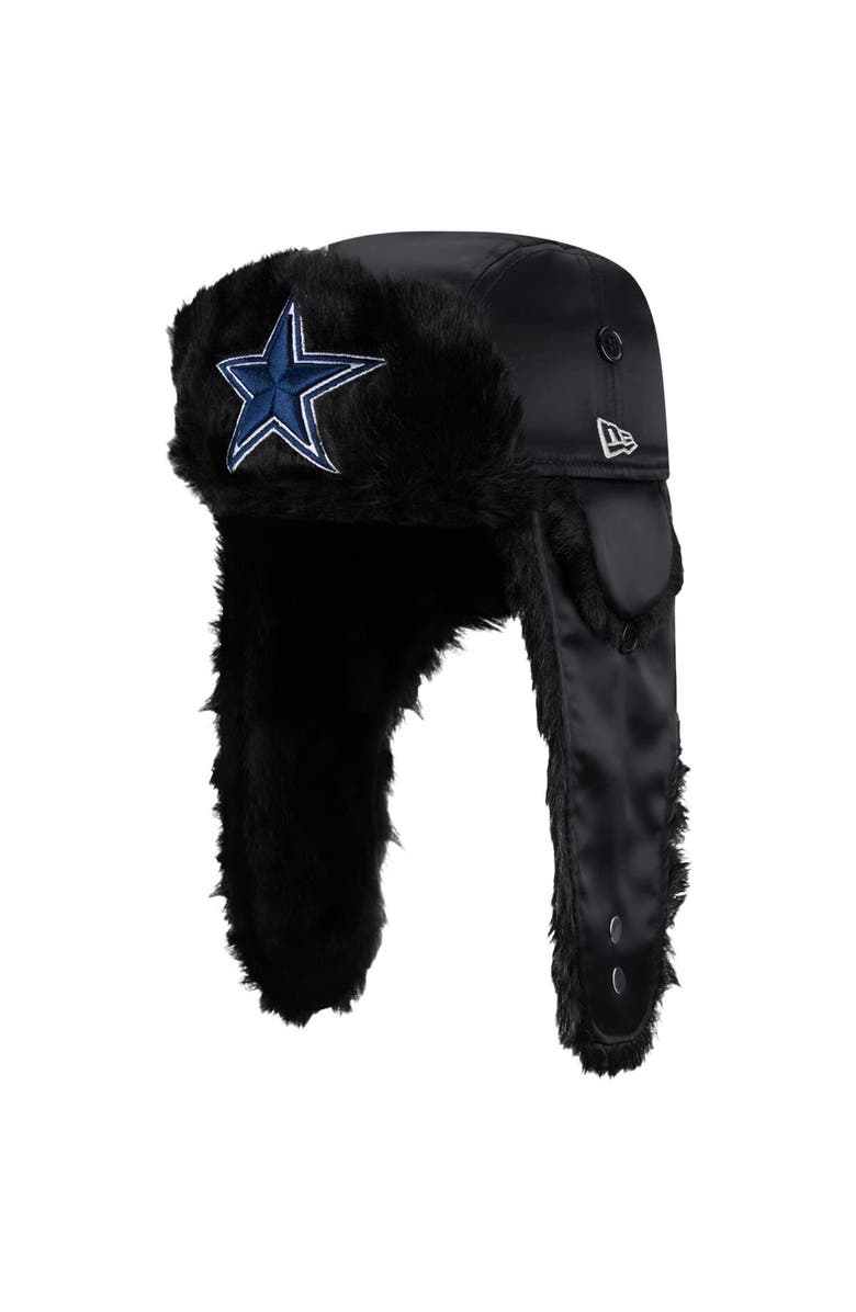 New Era Men's New Era Black Dallas Cowboys Trapper Hat, Main, color,