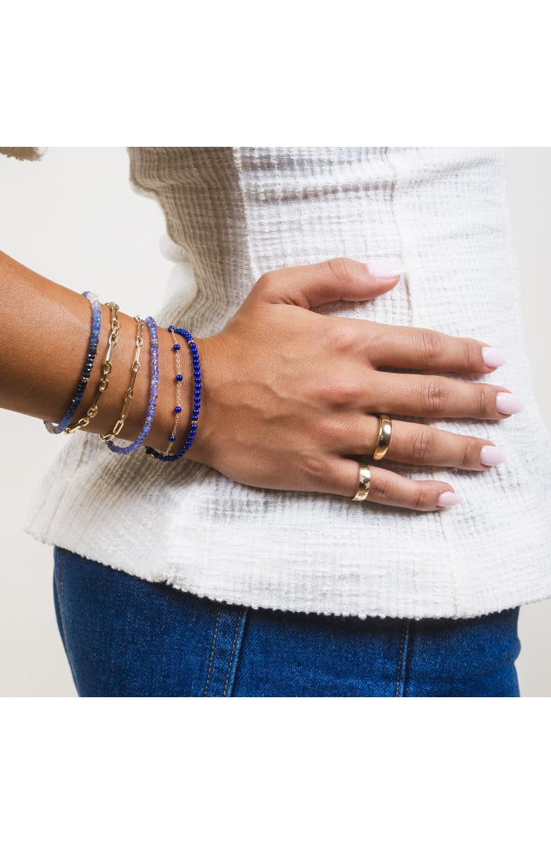 The Lovery Fine Jewelry Lapis Round Bead Bracelet, Alternate, color, Lapis