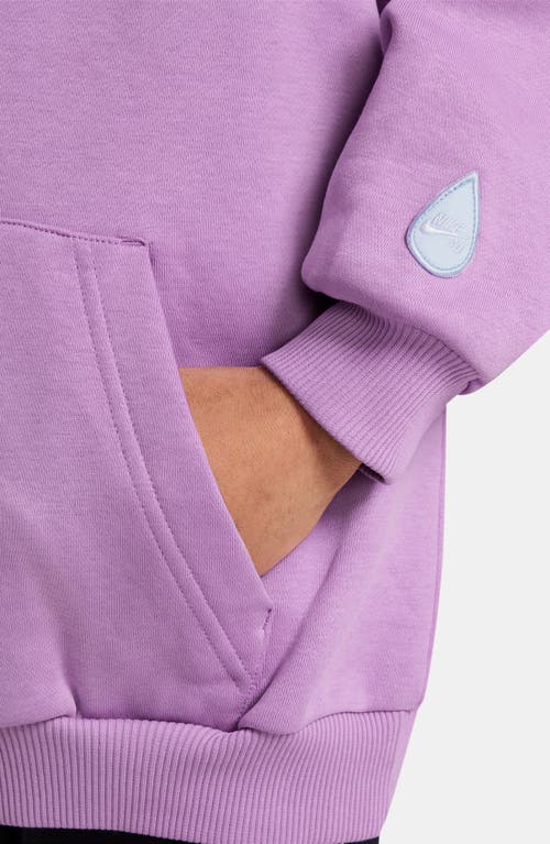 Nike Kids' Sb Easy-on Oversize Fleece Hoodie In Rush Fuchsia/blue Void