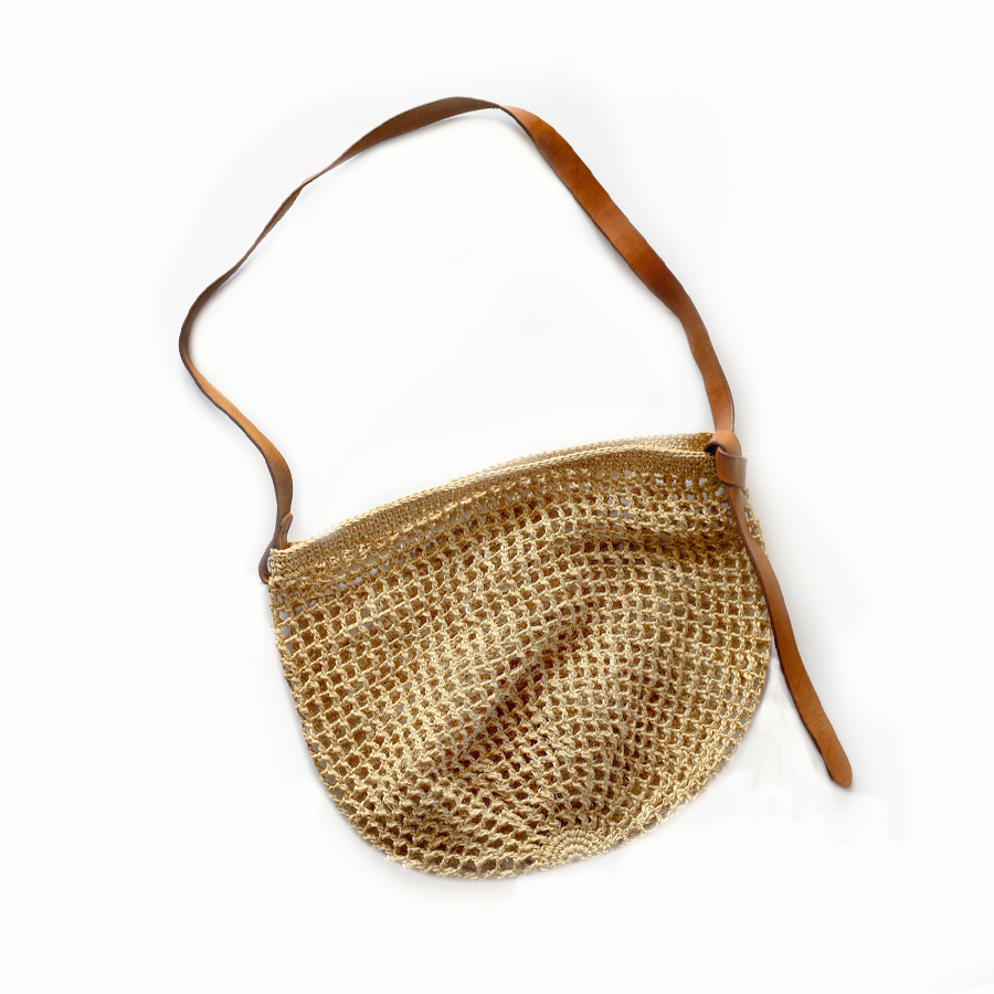 Minga Maria Woven Market Bag - Leather Strap, Main, color, Natural
