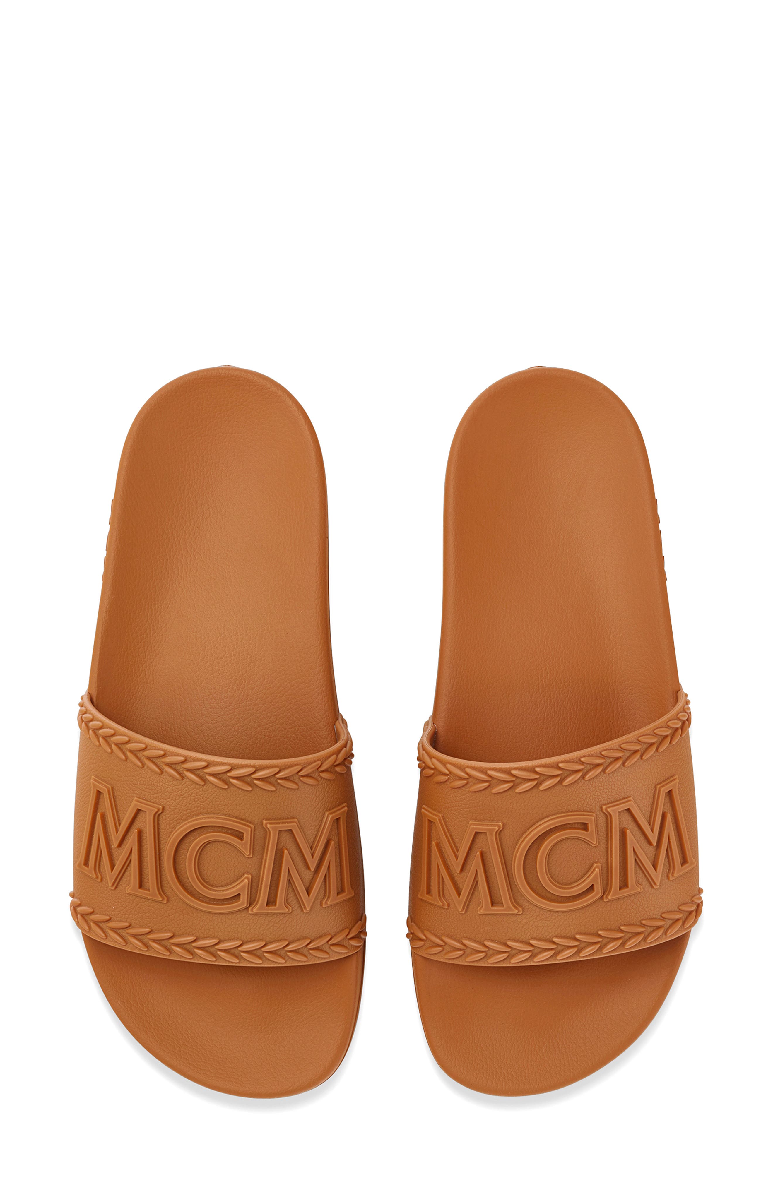 MCM Logo Slide Sandal, Alternate, color, 