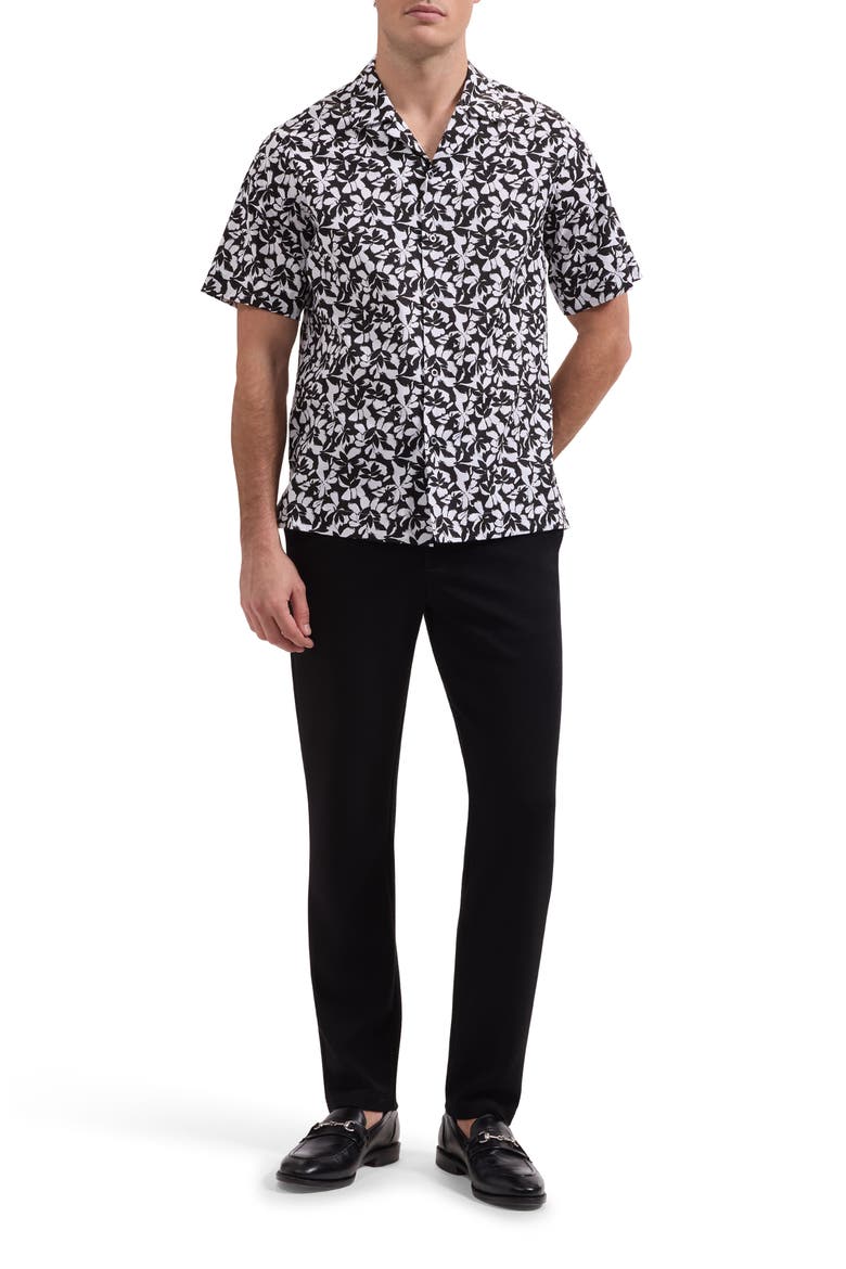 Jackson Print Camp Shirt, Alternate, color, BLACK