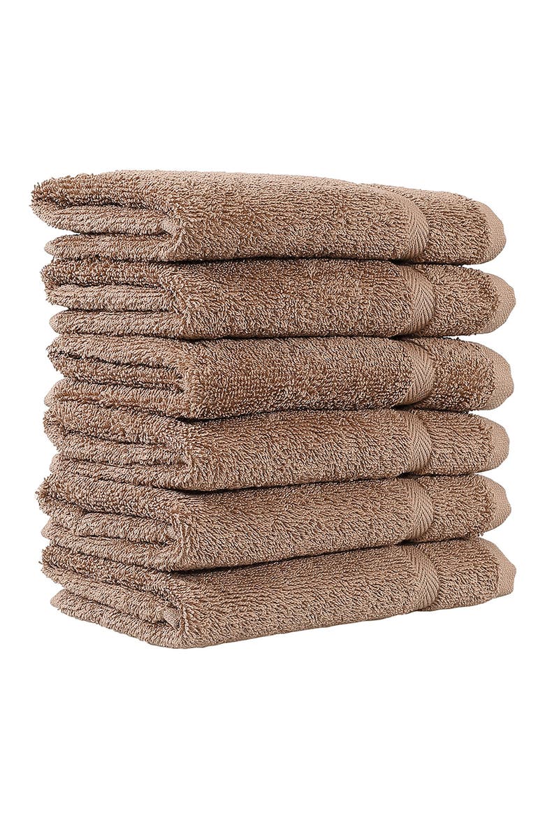 Turkish Cotton Washcloth - Set of 6, Main, color, LATTE