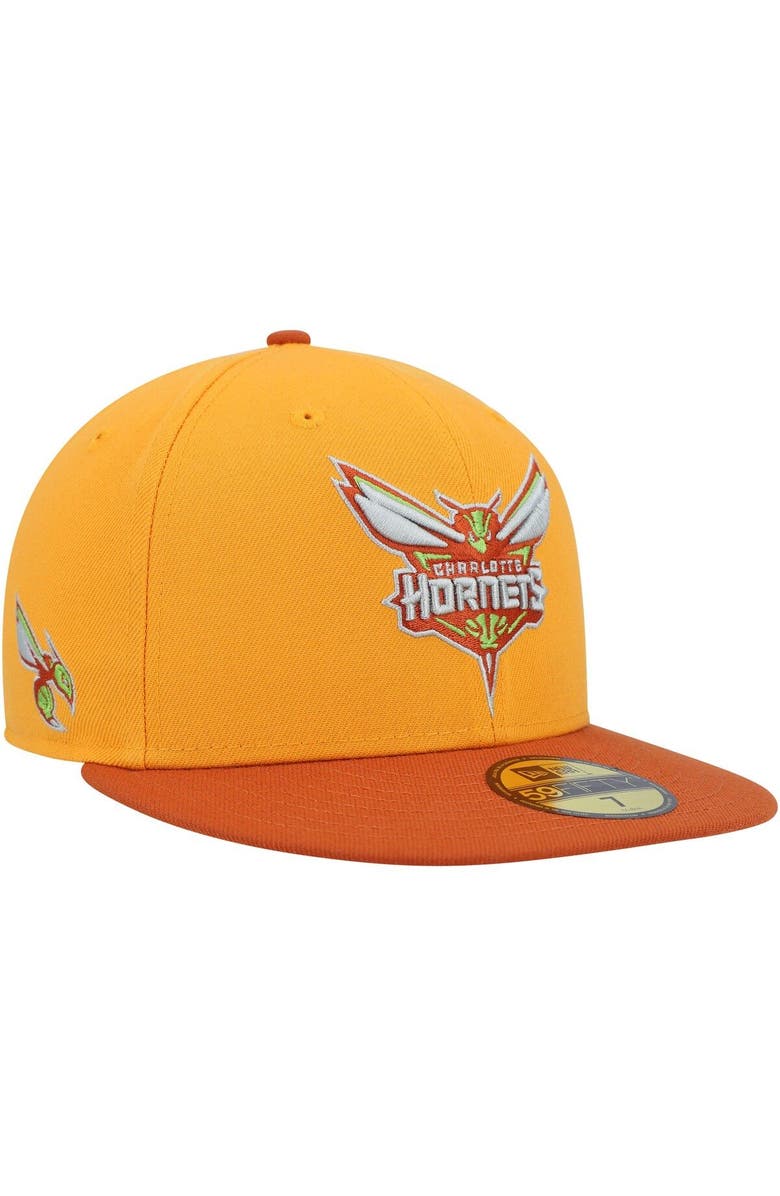 New Era Men's New Era  Gold/Rust Charlotte Hornets 59FIFTY Fitted Hat, Main, color, 