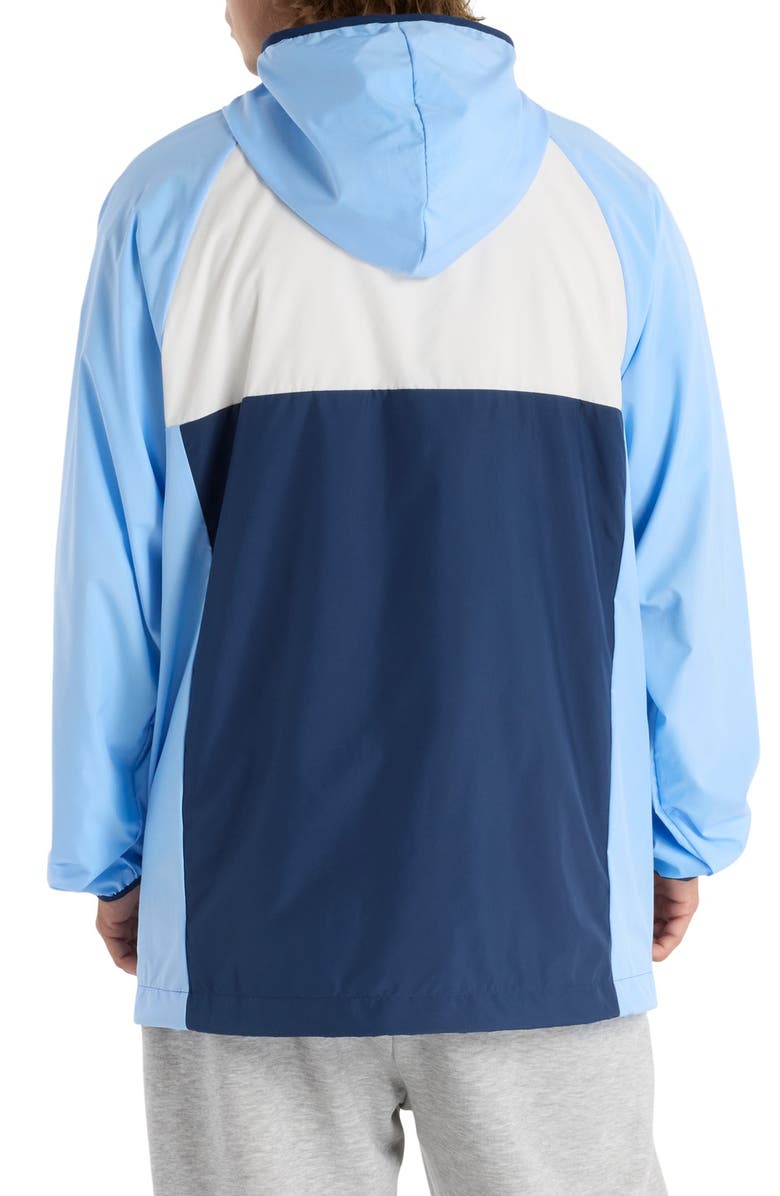 New Balance Athletics Packable Water Resistant Hooded Jacket, Alternate, color, Electric Sky