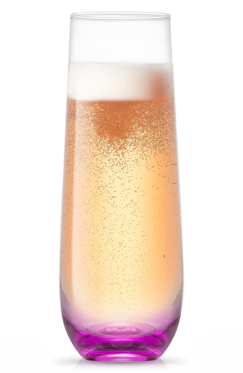 JoyJolt Hue Colored Stemless Champagne Glass - Set of 6, Alternate, color, Multi