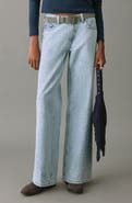 MANGO TEEN Paisley High Waist Wide Leg Jeans