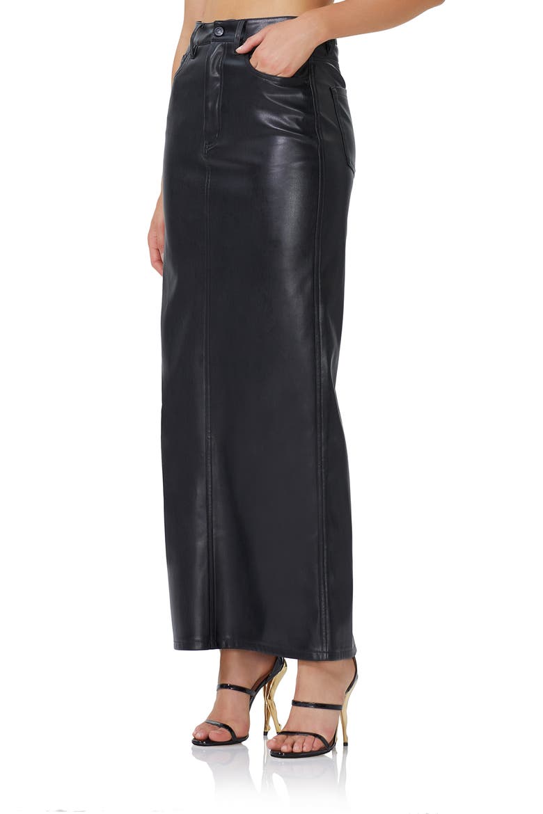 Amiri Faux Leather Maxi Skirt, Alternate, color, NOIR