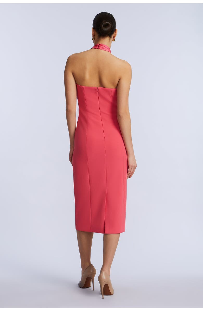 BCBGMAXAZRIA Midi Dress With A Twist, Alternate, color, Cherry Blossom