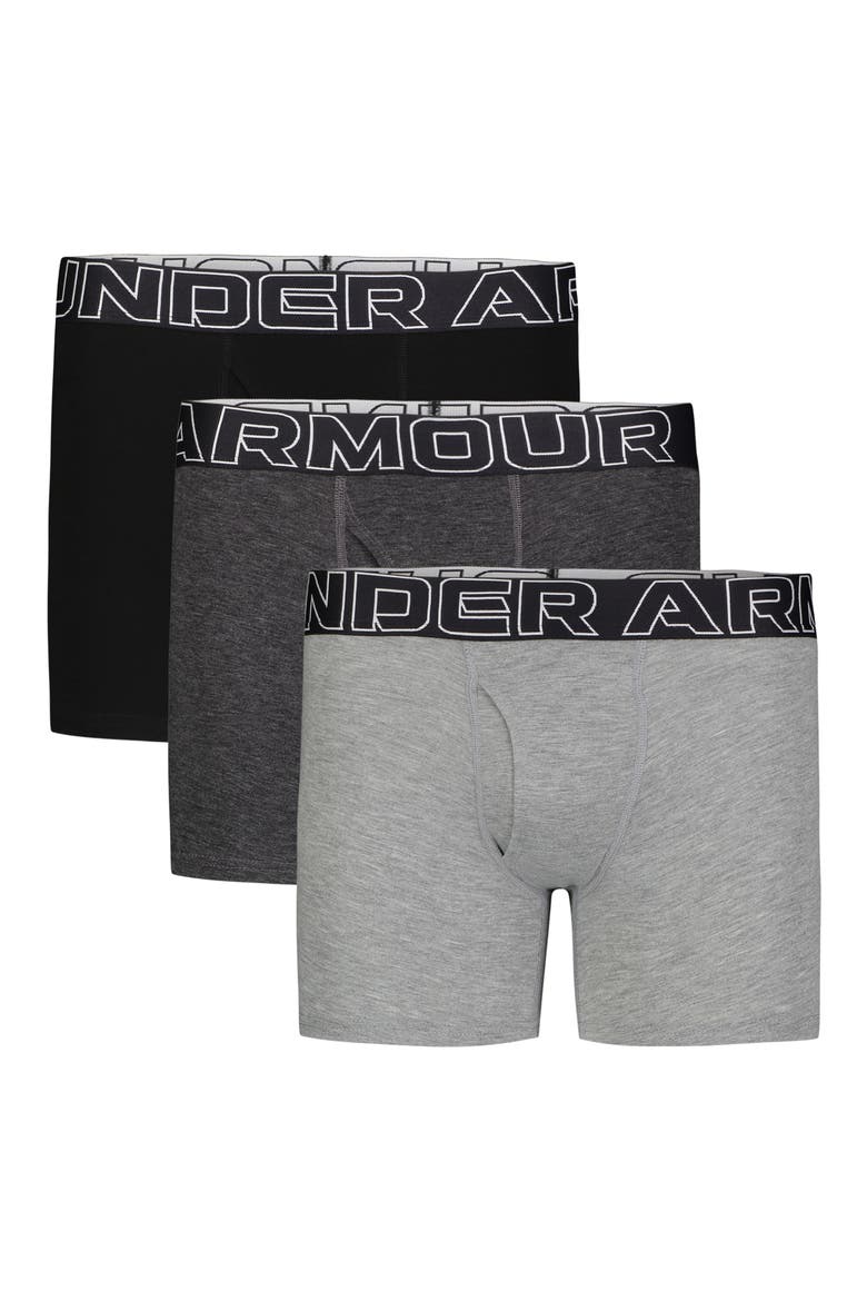 Kids' Assorted 3-Pack Performance Cotton Boxer Briefs, Main, color, STEEL