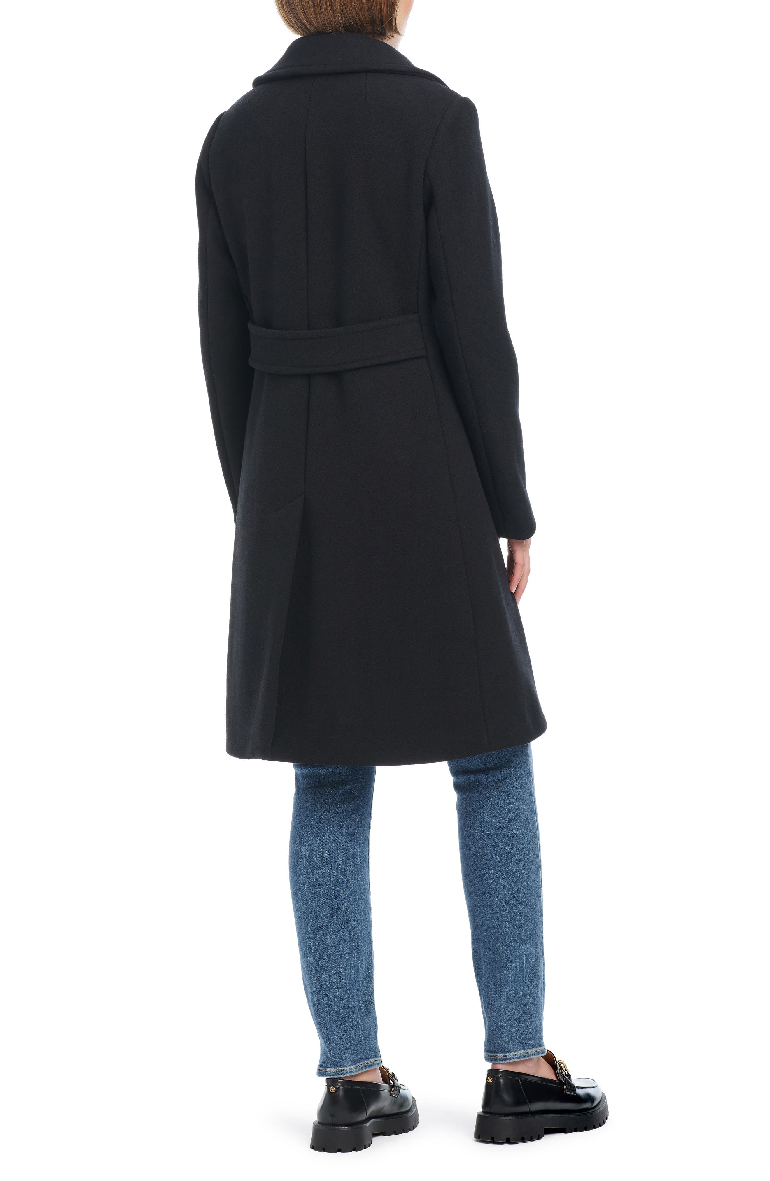 Kate Spade New York wool blend coat with removable faux fur collar