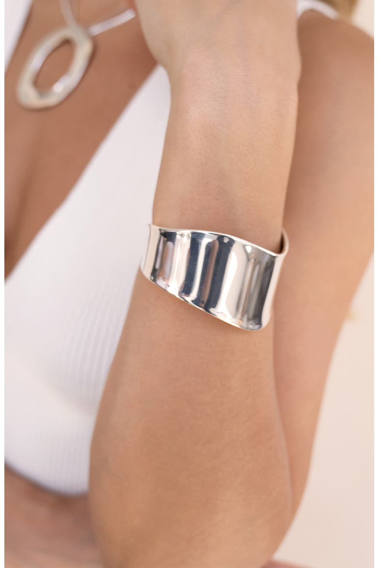 Smooth Cuff Bracelet, Alternate, color, SILVER