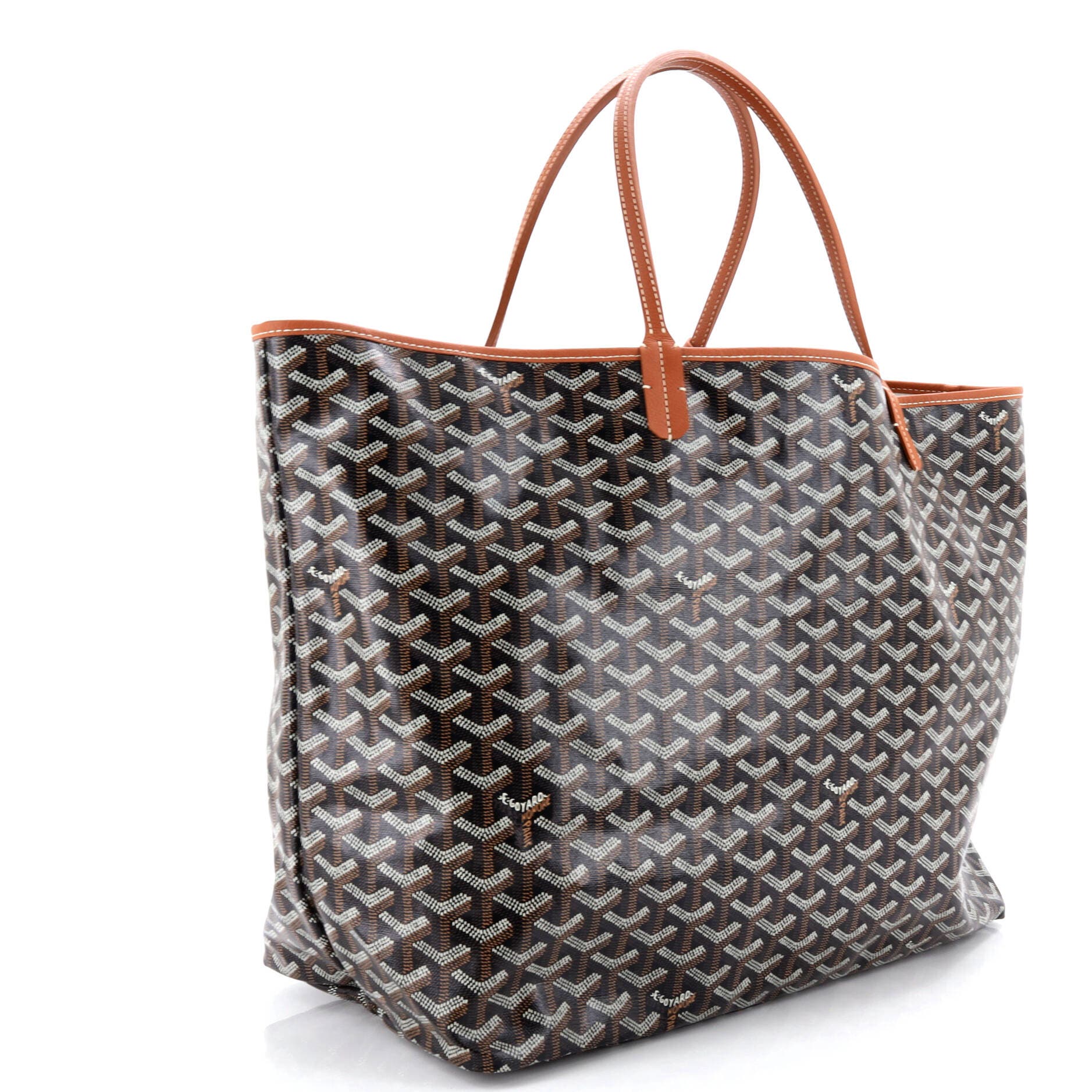 Pre-Owned Goyard Saint Louis Tote Coated Canvas GM, Alternate, color, Brown