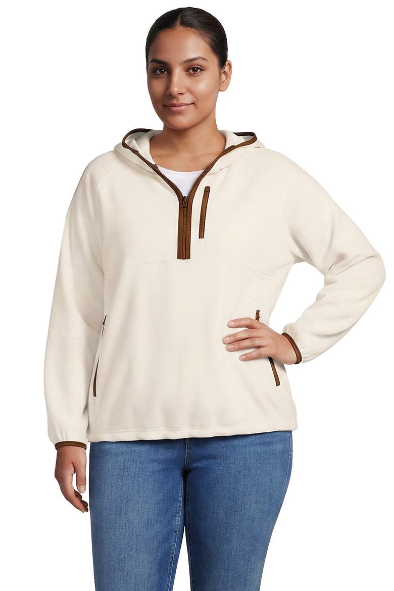 Anyweather Raindefense Hooded Half Zip Fleece Pullover, Main, color, Ivory Latte