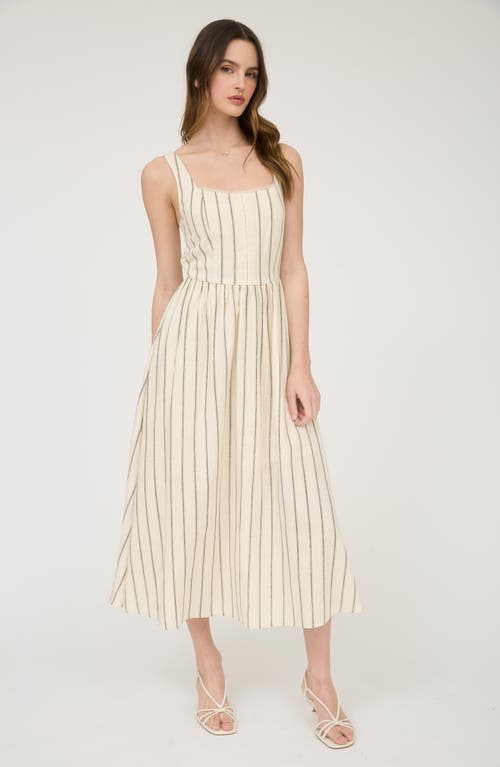 BLU PEPPER BLU PEPPER STRIPED MIDI SUNDRESS