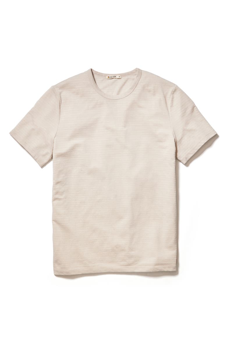 Marine Layer Signature Jacquard Crewneck T-Shirt, Alternate, color, Natural