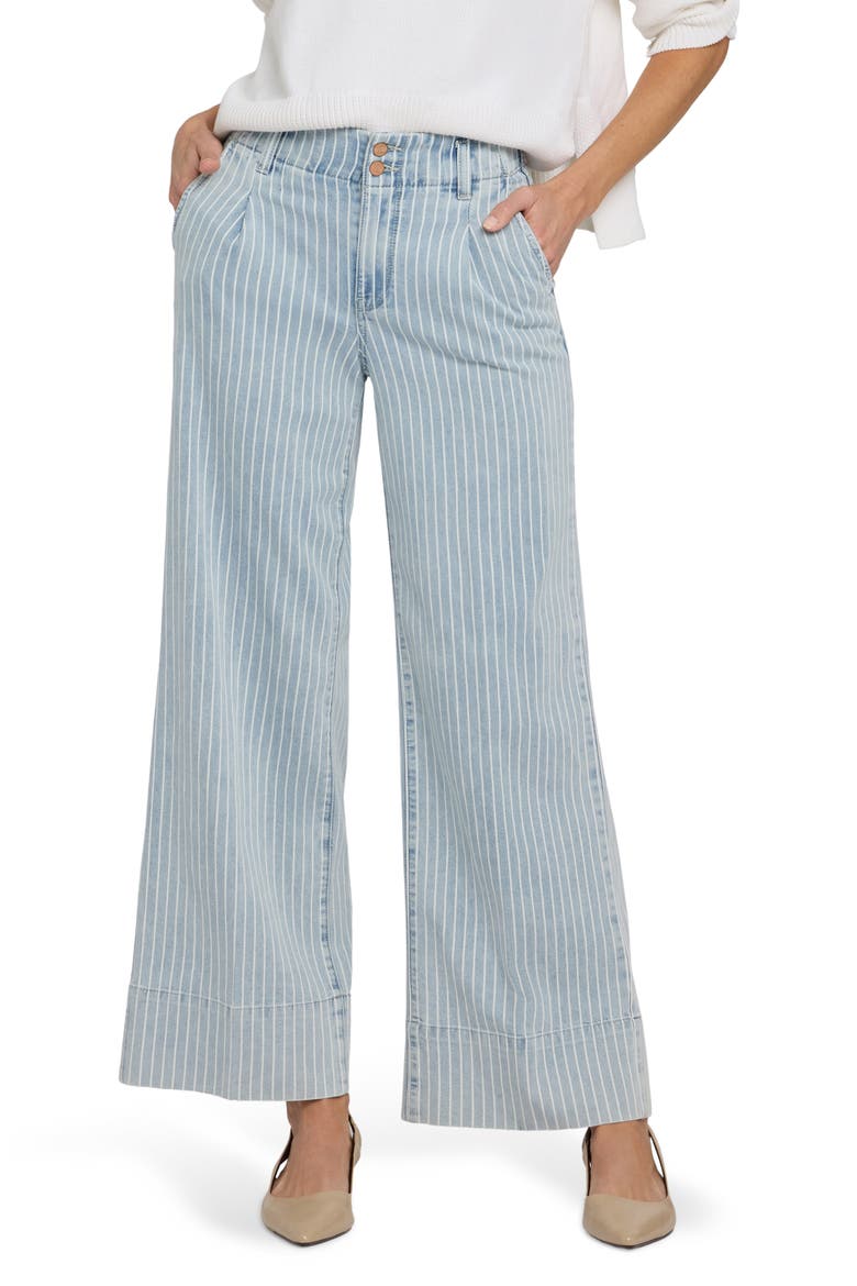 Simone Stripe High Waist Wide Leg Jeans, Main, color, AZURE STRIPE