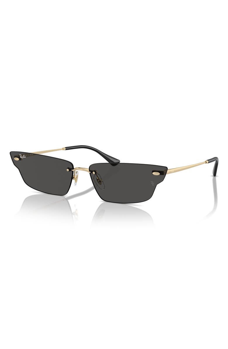 Ray-Ban 66mm Anh Frameless Butterfly Sunglasses, Alternate, color, Gold/Black