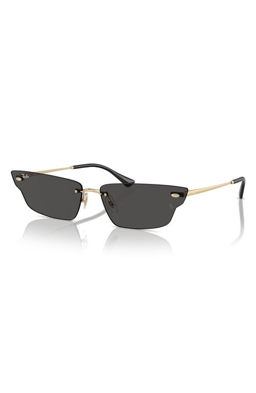Ray Ban Ray-ban 66mm Anh Frameless Butterfly Sunglasses In Gray