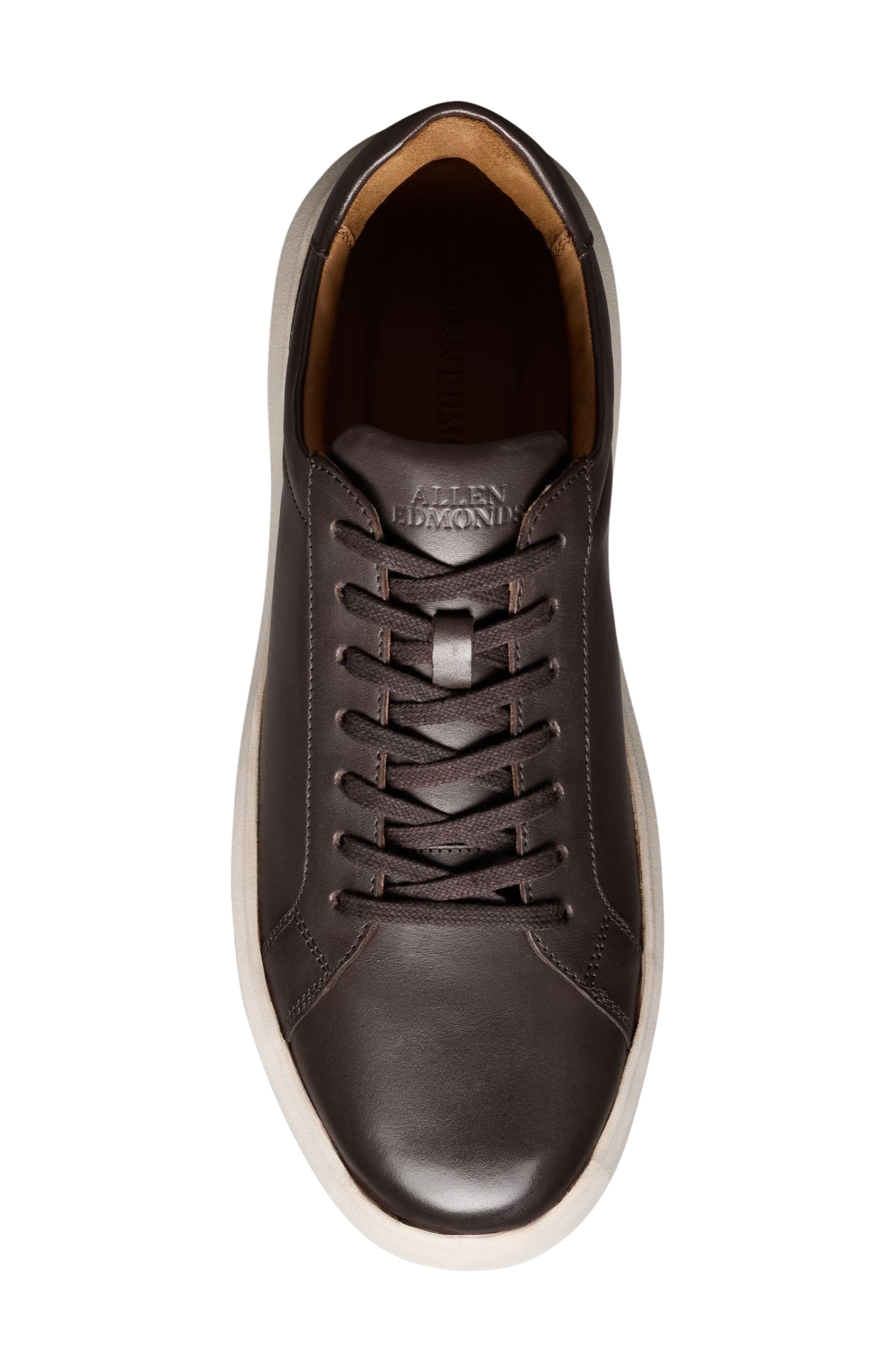Allen Edmonds Foster Low Top Leather Sneaker, Alternate, color, Dark Brown
