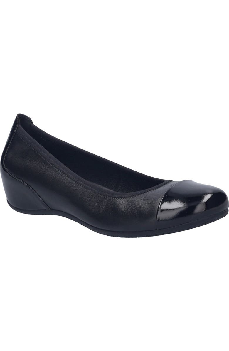 Josef Seibel Florina Cap Toe Flat, Main, color, Blackpat