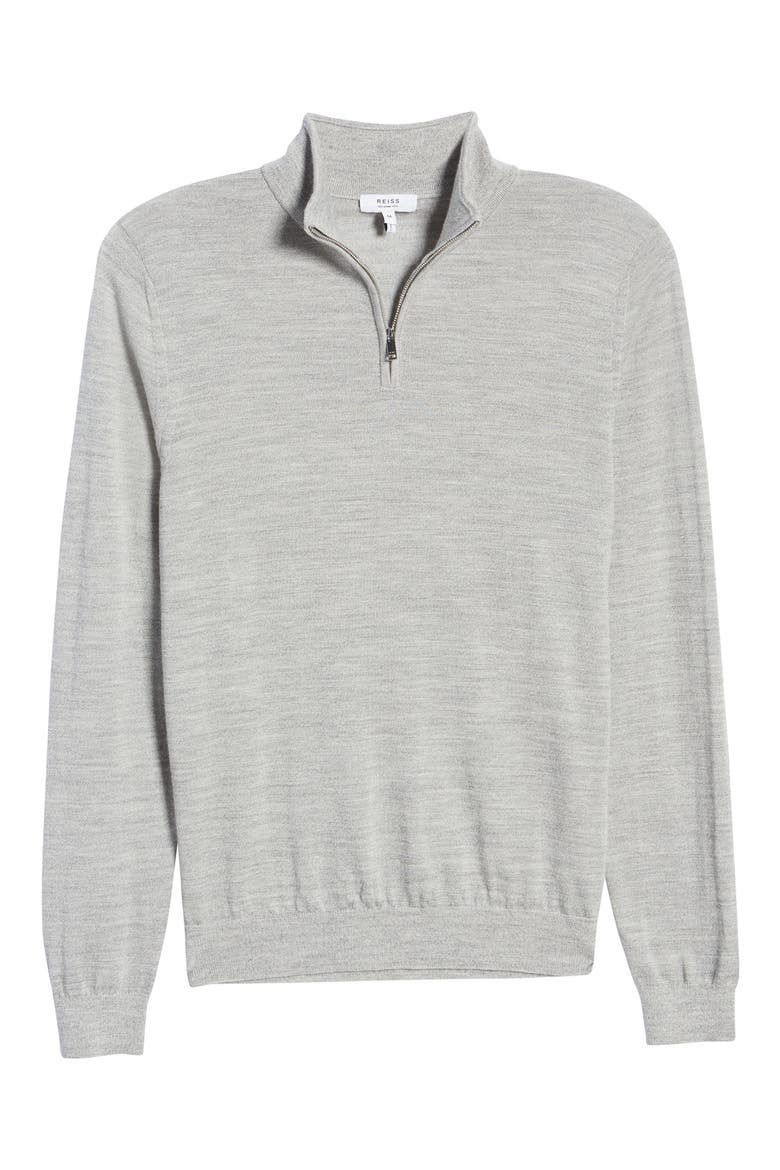 Blackhall Quarter Zip Wool Sweater, Alternate, color, SOFT GREY MOULINE