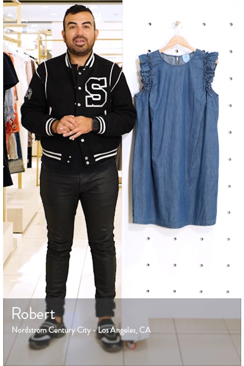 Flutter Sleeve Denim Shift Dress video