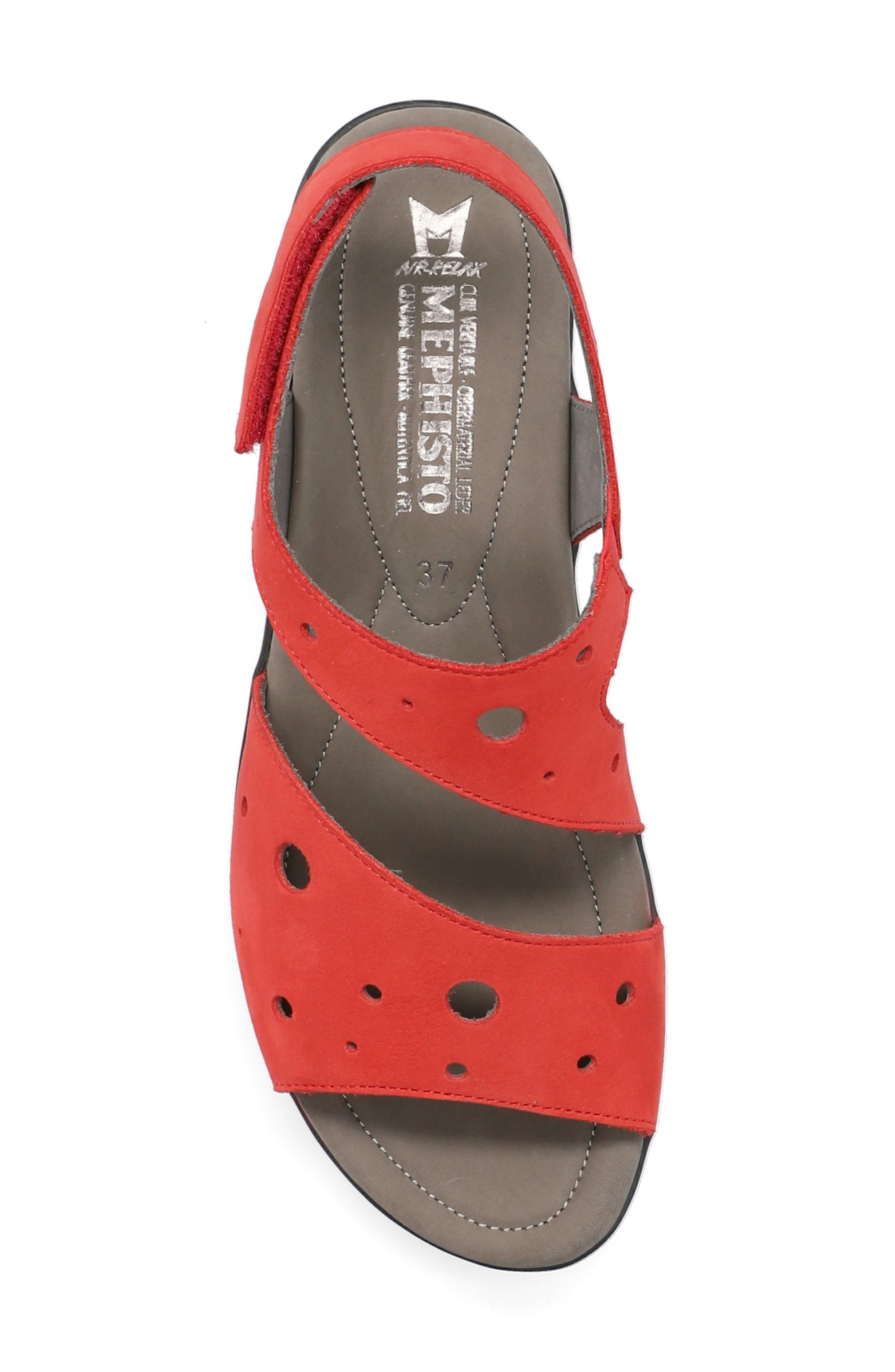 Phiby Wedge Sandal, Alternate, color, SCARLET NUBUCK LEATHER