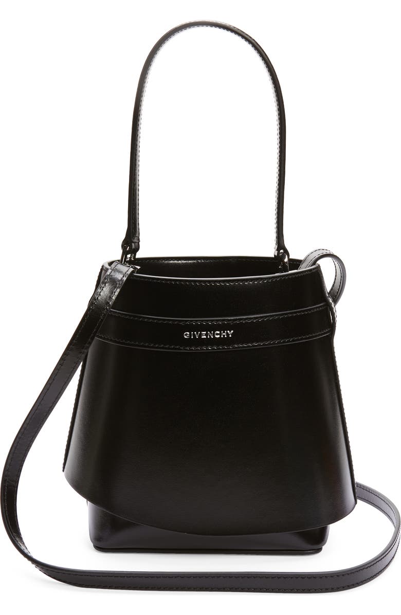 Givenchy Shark Lock Leather Bucket Bag, Alternate, color,