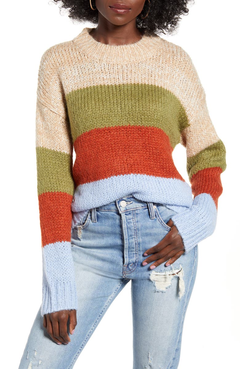 J.O.A. Multi Stripe Sweater, Main, color, 