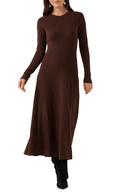 Seamless Rib Sweater Midi Dress