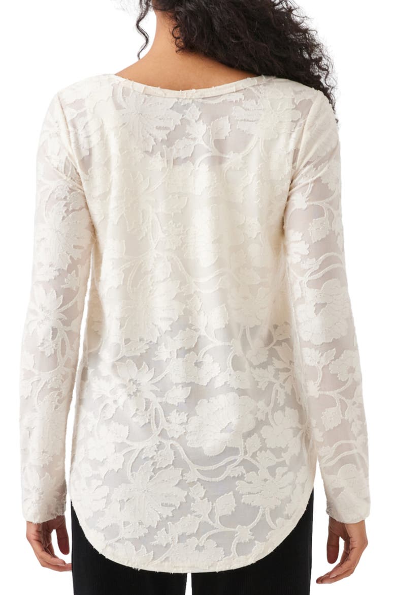 Floral Burnout Top, Alternate, color, CREAM