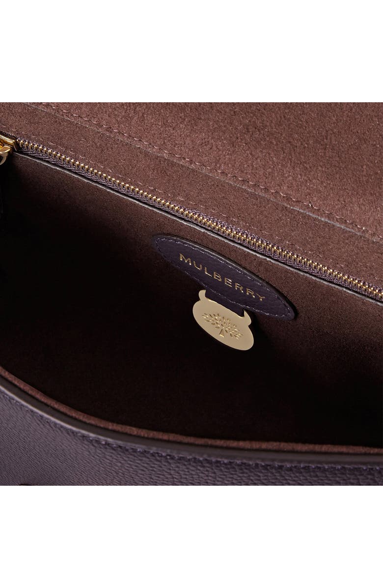 Mulberry Lily Grained Leather Shoulder Bag, Alternate, color, Deep Aubergine