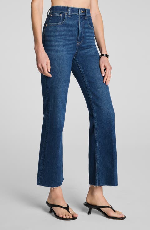 Raw Hem High Waist Kick Flare Jeans
