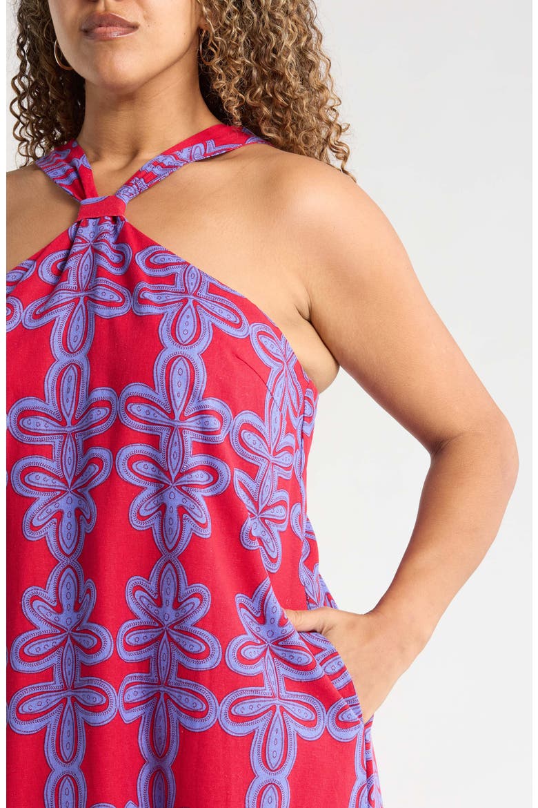Rory Abstract Amory Halter Mini Dress, Alternate, color, CHERRY-MULTI