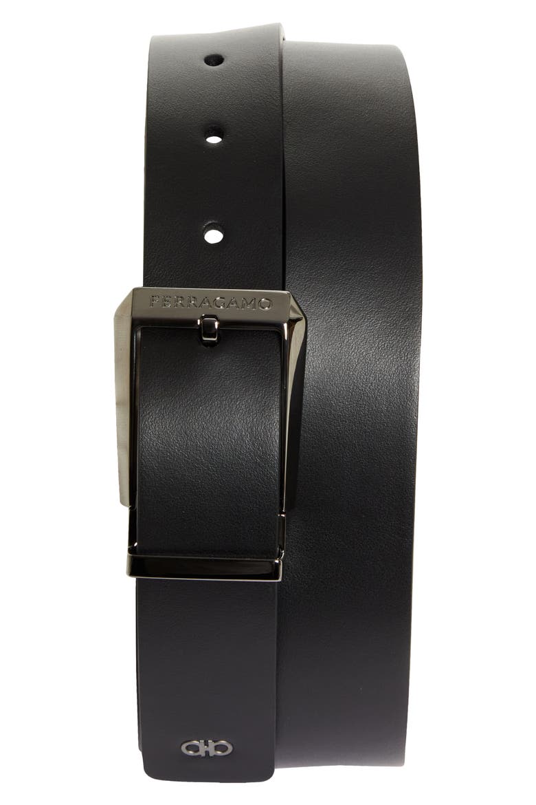 Double Adjustable Reversible Leather Belt, Main, color, NERO MIDNIGHT