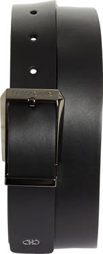 FERRAGAMO Double Adjustable Reversible Leather Belt