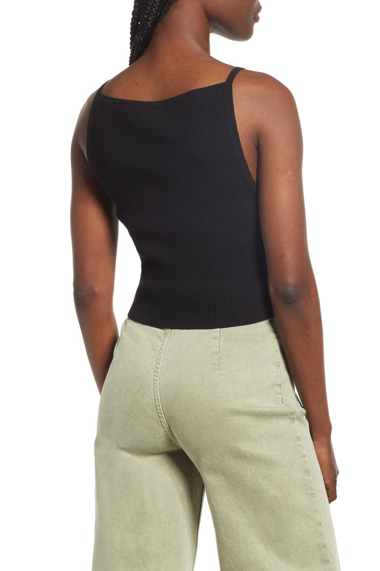 Rib Knit Camisole, Alternate, color, BLACK