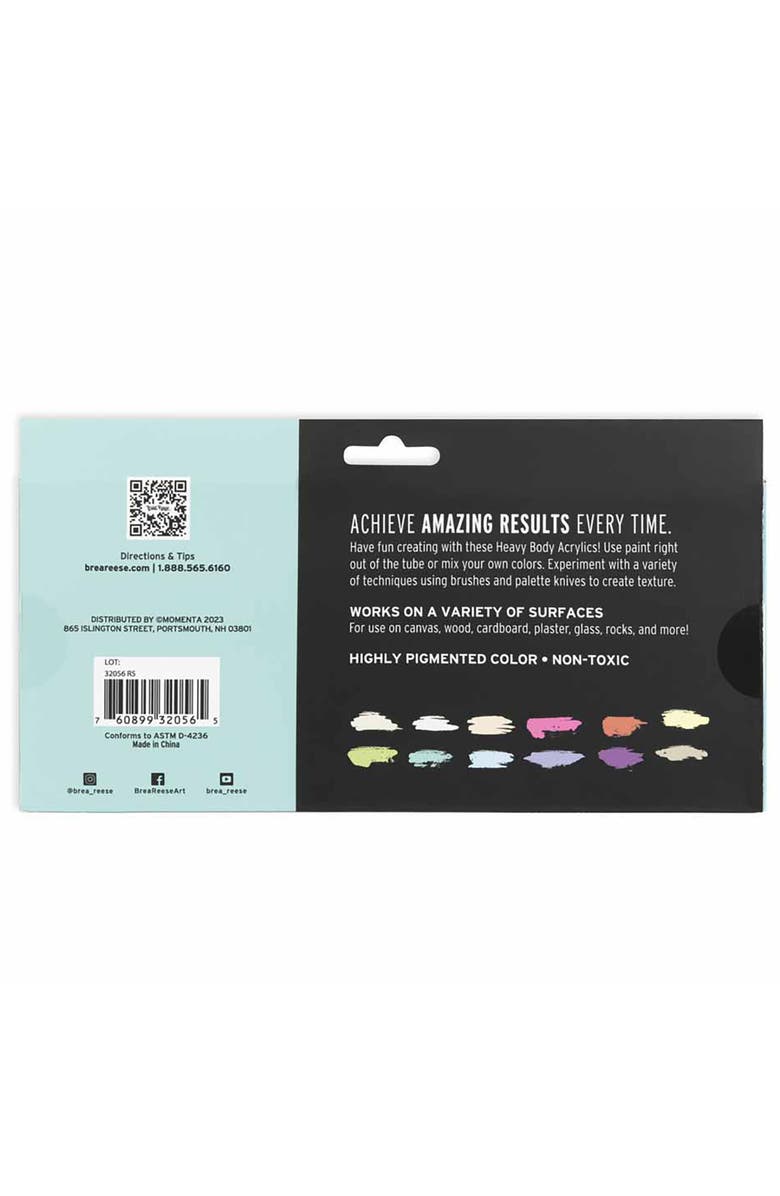 Brea Reese Professional Heavy Body Acrylic Paint Set, Pastel Colors, Alternate, color, Multicolored