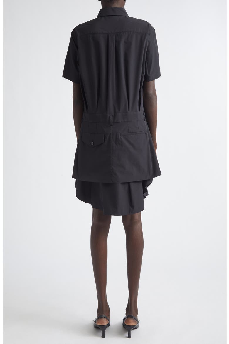 Typewriter Tiered Shirtdress, Alternate, color, BLACK