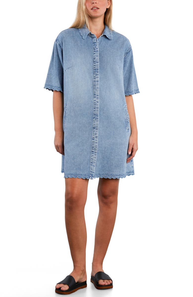 Wash Lab Denim Wanderbloom Denim Shirtdress, Alternate, color, Denim Dream