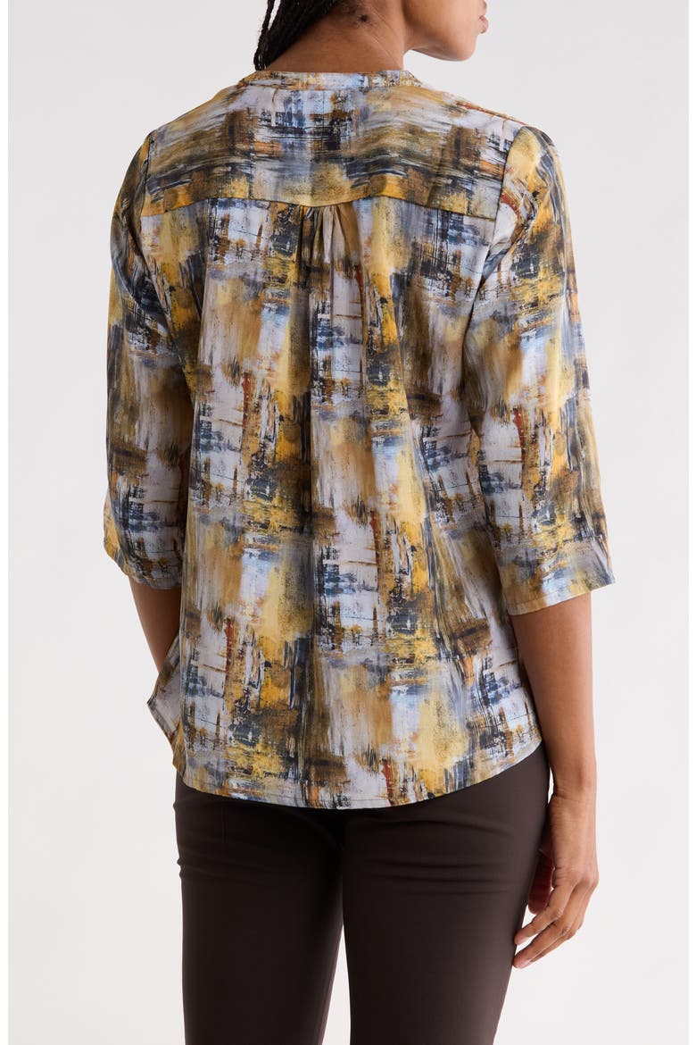 Tassel Neck Shift Top, Alternate, color, YELLOW MULTI