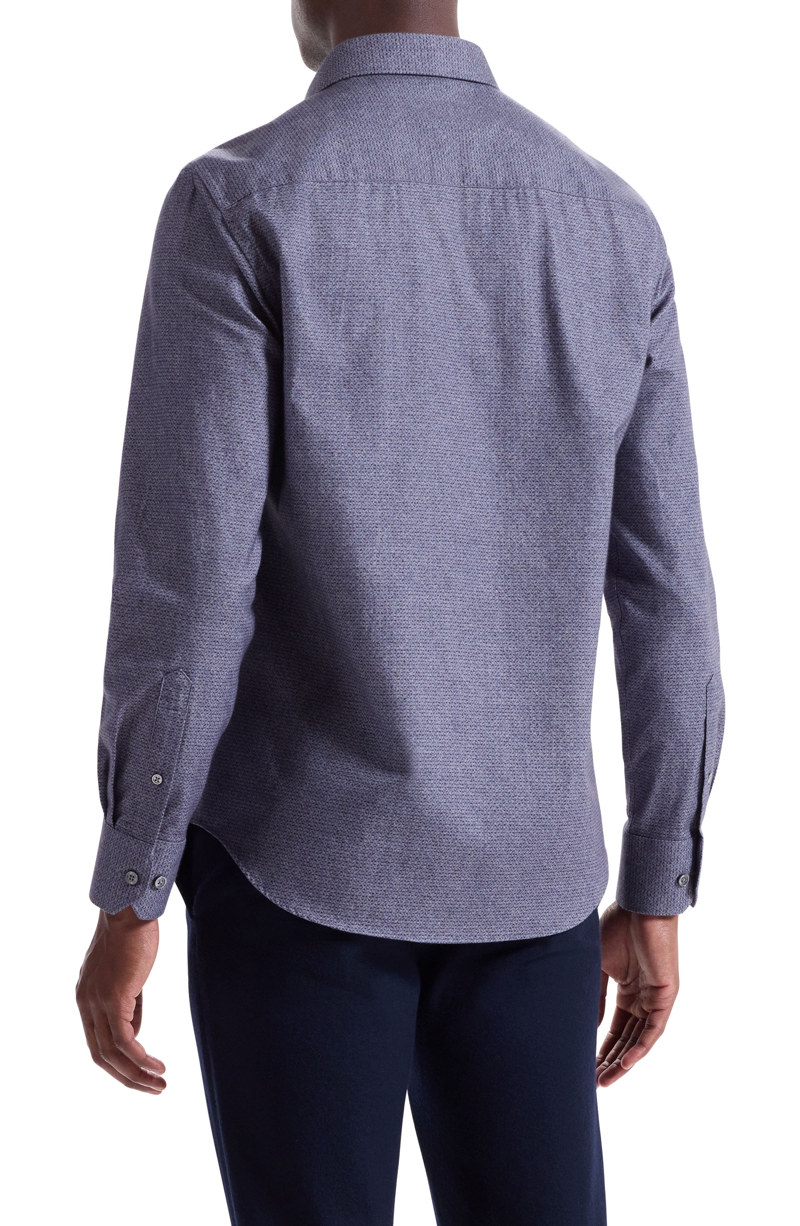 Axel Shaped Fit Brushed Melange Button-Up Shirt - image 2